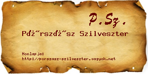 Pórszász Szilveszter névjegykártya