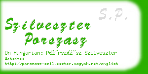 szilveszter porszasz business card